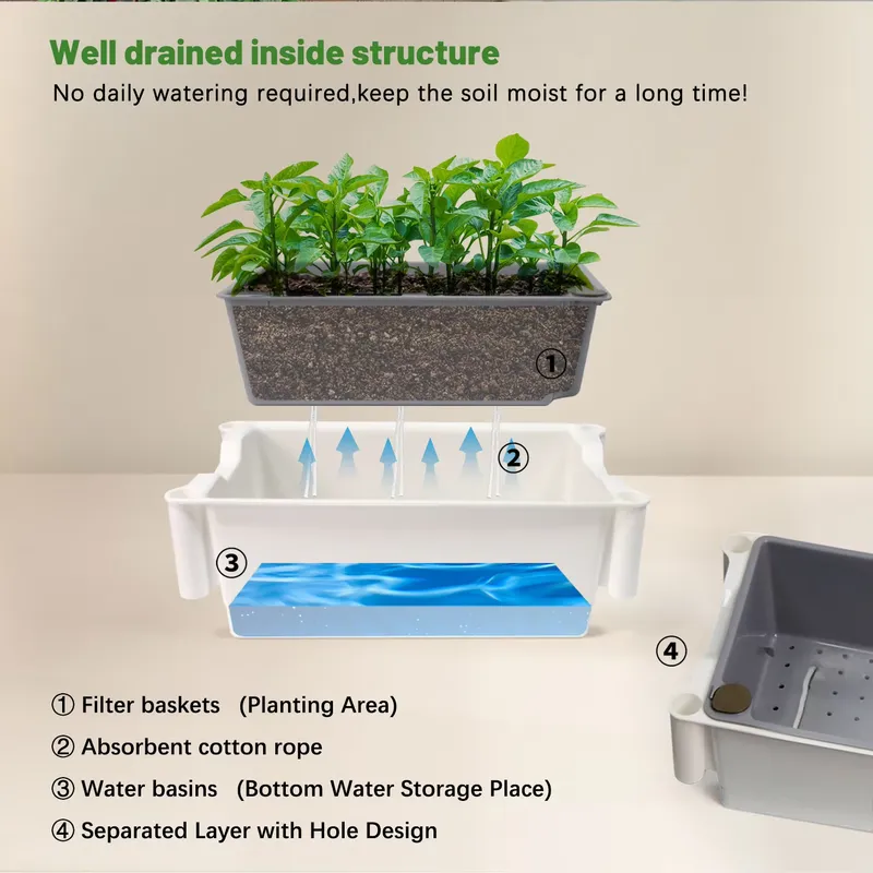 Verplaatsbaar verticaal 3-laag - Self-Watering Planter recensie en prijs